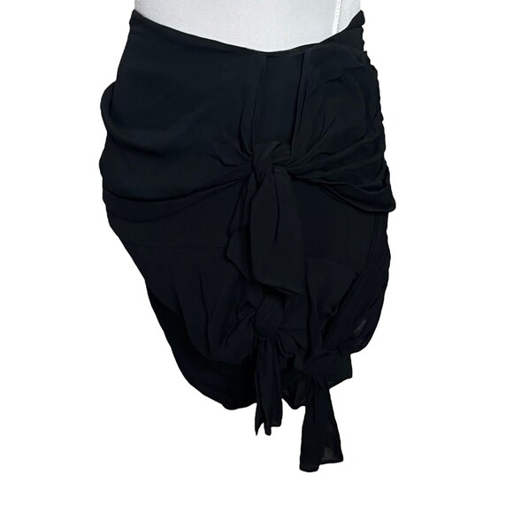 Lovers and Friends Dylane Mini Skirt Women’s Size XL Black Ruched Knot Detail - Picture 4 of 8